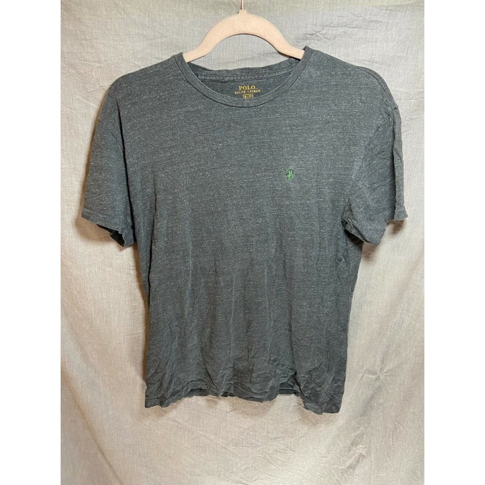 Polo Ralph Lauren Shirt Adult Small Gray Heather Green Logo Men.